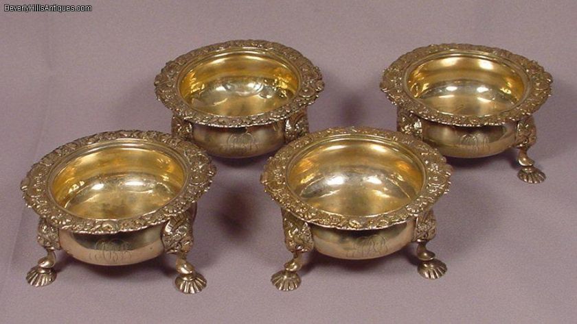 Georgian Silver 1798 William Bayley 4 Open Salt Cellars  