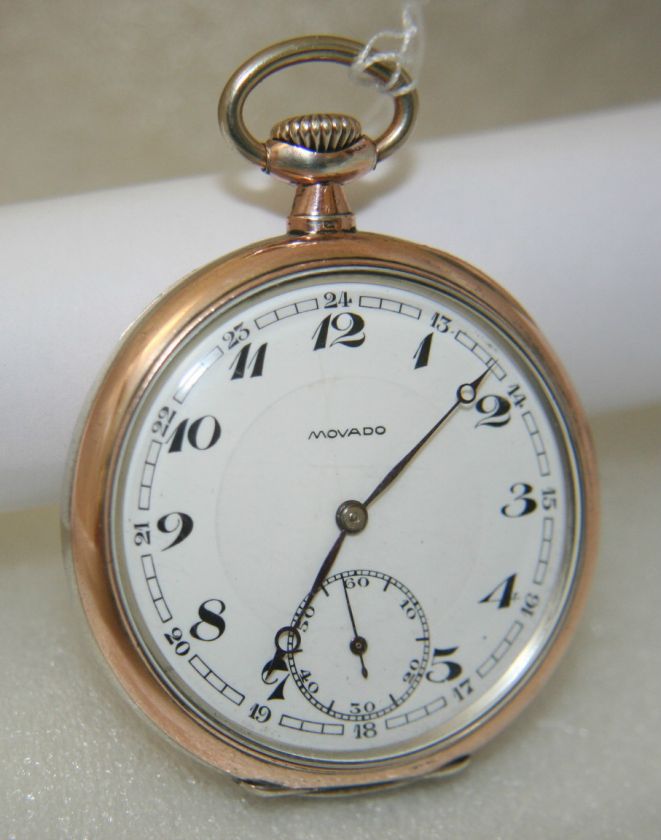 Very Rare Pocket watch MOVADO silver Case 3 Grand Prix  