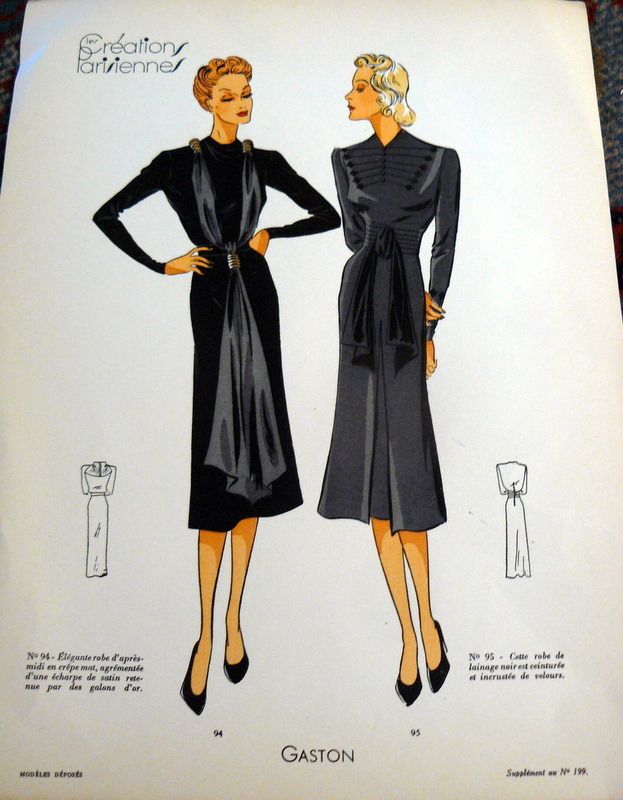 RARE 1930s PARIS SEWING PATTERN FASHION PLATE *GASTON*  