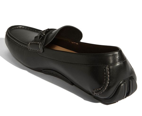 Salvatore Ferragamo Mens Daverio Black Leather Driving Loafers Shoes 9 