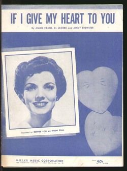 If I Give My Heart To You 1954 DENISE LOR Sheet Music  