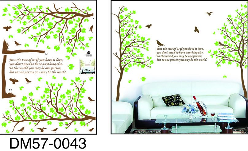 50*70cm Removable DIY DECOR DECAL VINVY ART Wall Stickers tree love 