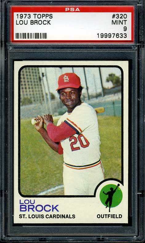 1973 TOPPS #320 LOU BROCK PSA 9 HOF CARDINALS CENTERED *2869  