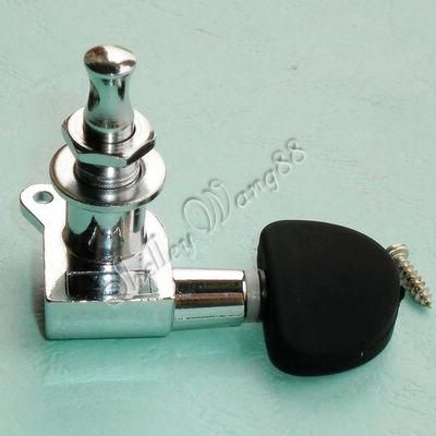 Chrome Sealed Guitar Tuners Tuning Pegs Machine Heads Set Black Button 