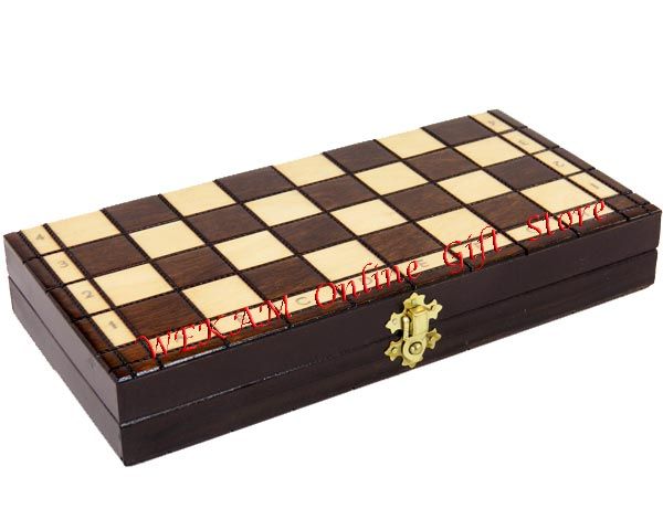 PEARL WOOD BURNING CHESS WOODEN SET   BROWN  