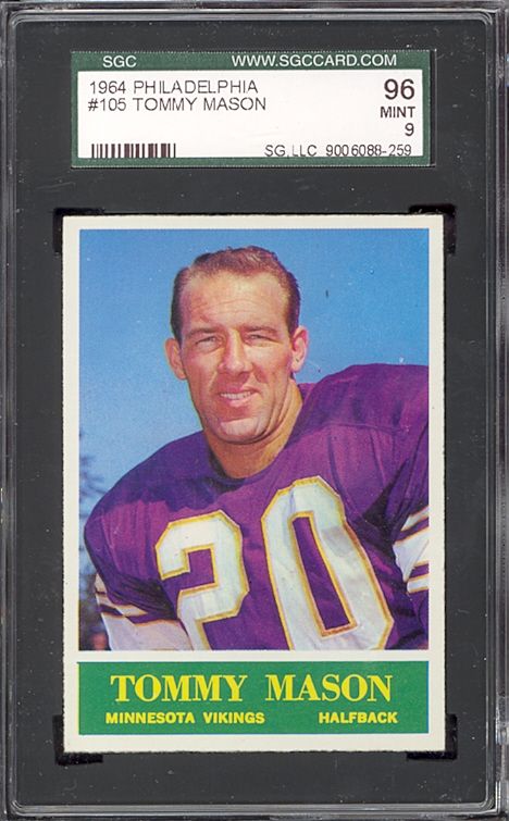 1964 Philadelphia #105 Tommy Mason Vikings SGC 96 pop10  