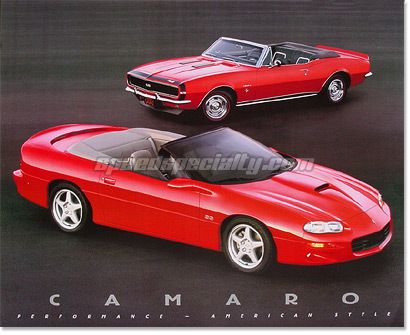 1969 1999 Camaro SS Poster   RARE   GM Issued   LS1 Z28  