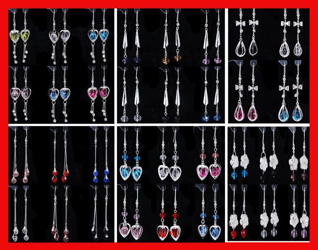 72PAIR earring Czech rhinestone&crystal glass wholesale  