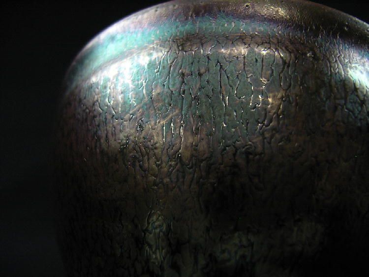 c1697,T.SUZUKI,Pure steel Oilspot glaze Temmoku TeaBowl  