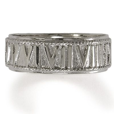 950 Platinum Roman Design Wedding Band Ring  