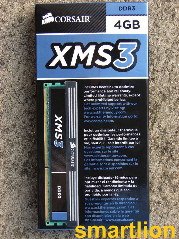 NEW CORSAIR XMS 4GB DDR3 1333 Memory CMX4GX3M1A1333C9 843591010276 