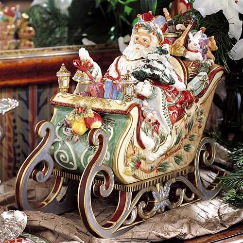 FITZ & FLOYD Enchanted Holiday Tureen Sleigh  