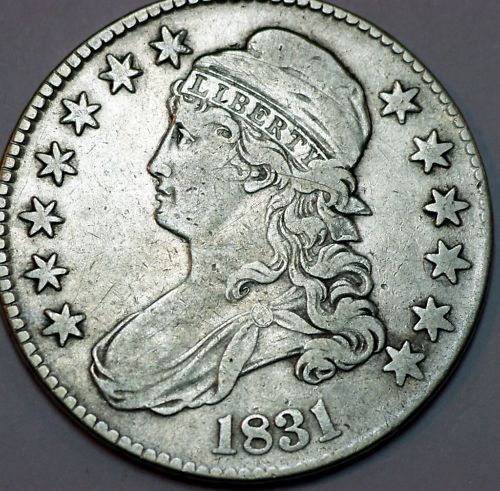 Wonderful 1831 Capped Bust Lettered Edge Half Dollar VF  