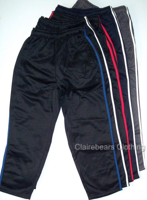 TRACK PANTS MENS STRETCH FLEECY STRIPES ASSTD COLOURS  