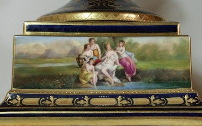 Royal Vienna  style Franz Dorfl large porcelain urn, signed, C 