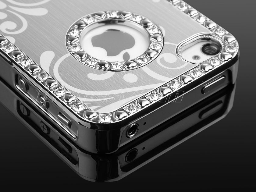   Aluminum Diamond Hard Case Cover F iPhone 4 4S + Screen Film  