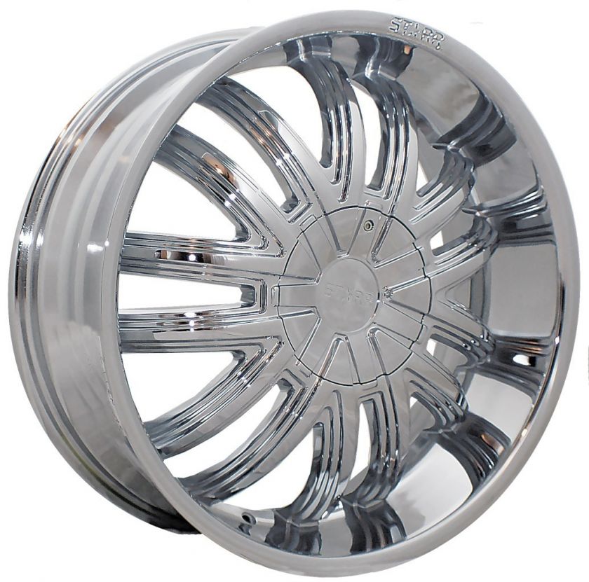 20 CHROME Wheels Rims+Tires PACKAGE Starr 407 FWD 5x108  