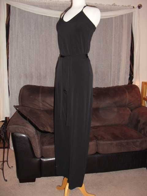 MICHAEL KORS NWOT BLACK STRETCH ONE PIECE JUMPSUIT PANTS SUIT ~class 