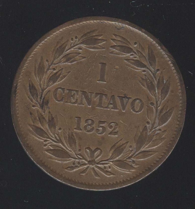 VENEZUELA RARE WONDERFUL COIN 1 CENTS 1852 DO NOT MISS  