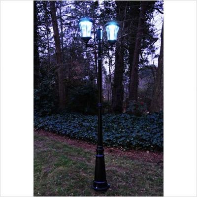 GamaSonic Two Light Solar Lamp Post in Black GS 94D B 854433001741 