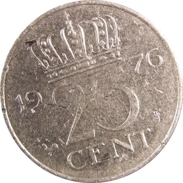 Netherlands   1976 ~ 25 Cent ~  