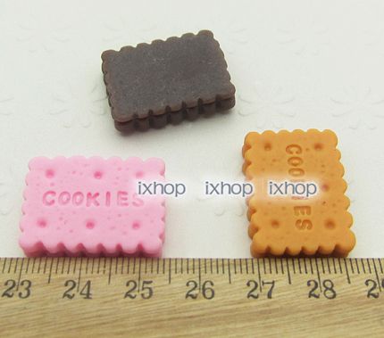 12 Cookie Biscuit Resin Flatback Cabochon 6003 36480  