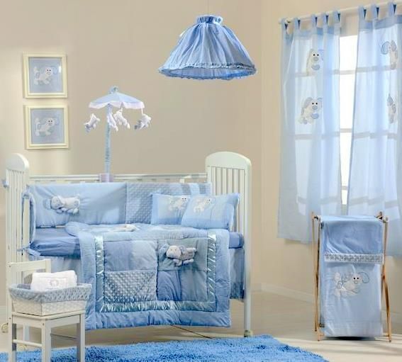 PIECE BLUE DOGGIE BABY CRIB BEDDING COT RRP $250.00  