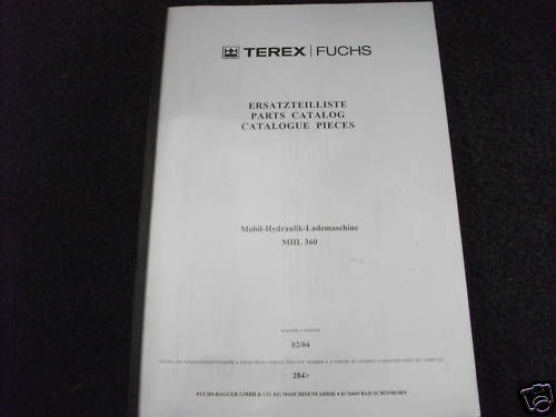 Terex Fuchs MHL 360 parts catalog manual 284  