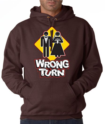 Wrong Turn Marriage Funny 50/50 Pullover Hoodie  