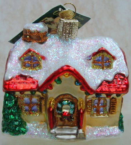 OLD WORLD Log Cabin ORNAMENT Stockings HOUSE 20015  