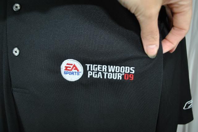 REEBOK TIGER WOODS PGA TOUR 09 black golf sports athletic mens polo 