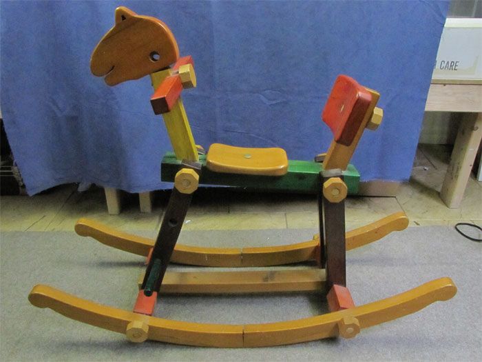 Vintage Wooden Take Apart Rocking Horse Toy Hand Made  