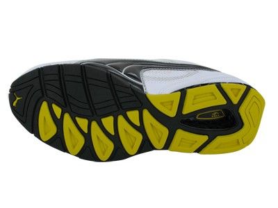 PUMA CELL CERANO mens running shoes white/black/yellow sz 12 $75 MSRP 