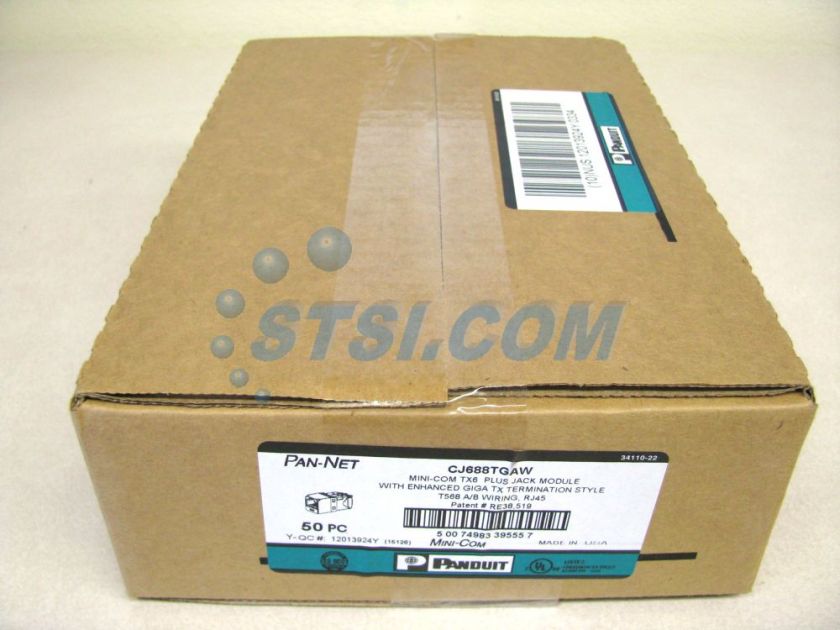 50) Panduit CJ688TGAW Cat6 Mini Com Jack, Arctic White ~STSI  