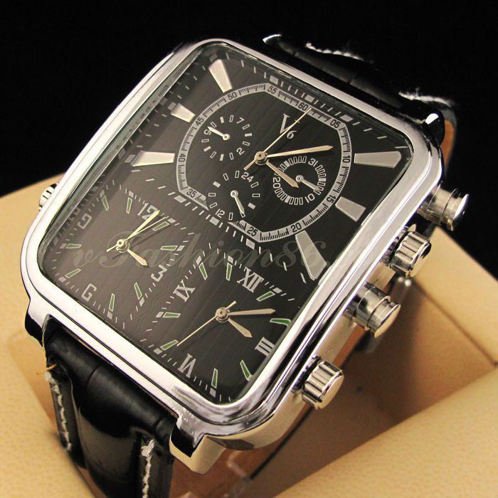 NEW MEN WOMEN LUXURY SPORTS WRISTWATCH UNISEX SQUARE QUARTZ HOURS 