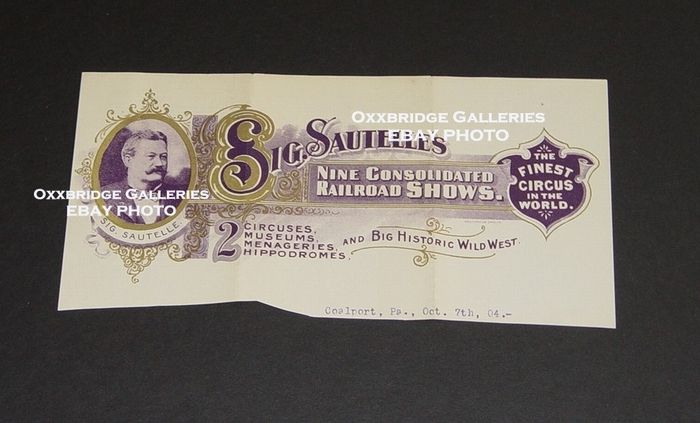   CIRCUS Pennsylvania Railroad Show 1904 HANDBILL POSTER Original  