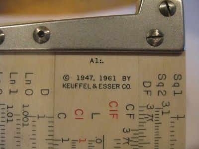 Deci Lon Slide Rule 68 1130 w/Case Keuffel & Esser Co.  