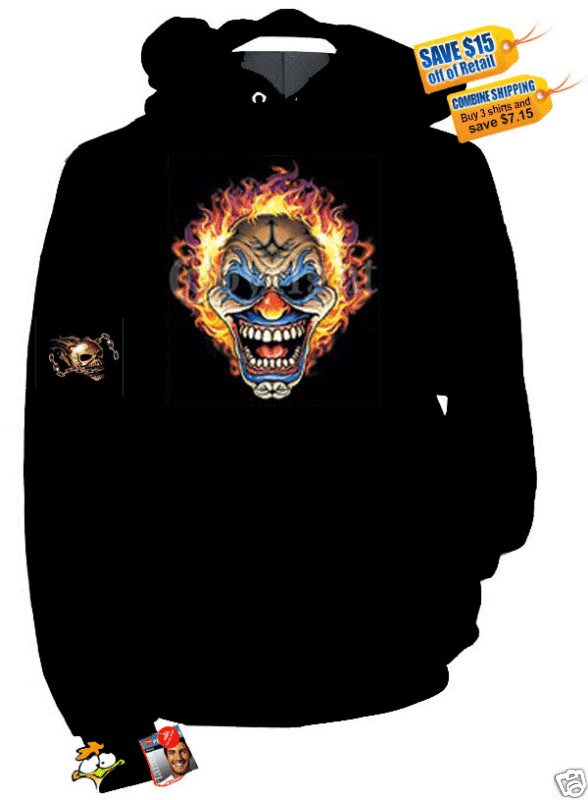 Wicked Clown Hoodie Sweatshirt 30% off New*  