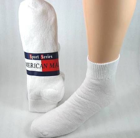 Big Mens 13 15 Plain White Quarter Socks 6 Pairs  