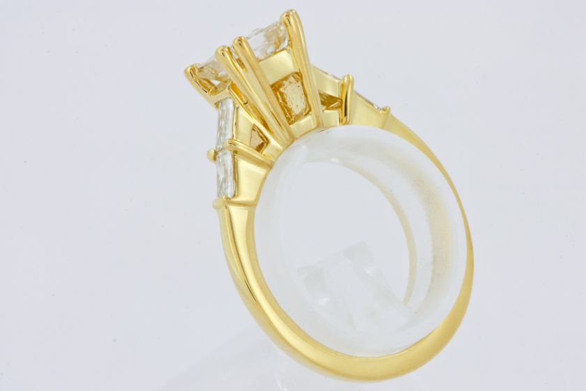 Moissanite Anniversary Ring Princess & Baguette 1.78 Ct  