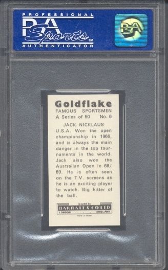 1971 Barratt & Co Jack Nicklaus Rookie PSA 8  