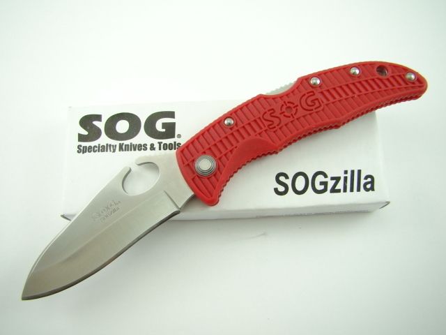 SOG SogZilla Knife 8Cr13MoV RED RSP 01 Low Carry  