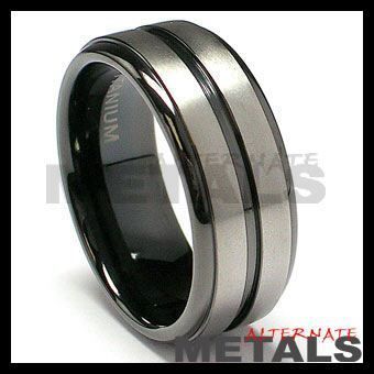 8MM Black Titanium Ring Wedding Band Sizes 8,9,10,11,12  