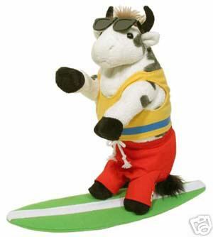 Cow Parade COWABUNGA Surfing Stands & Surfs PLUSH #7182  