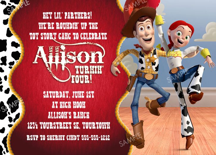 Toy Story Invitation for Birthday Party  