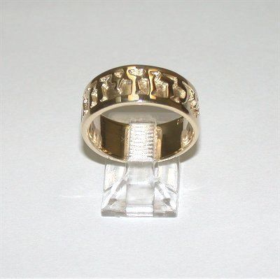 14K SOLID Gold Jewish Wedding Band ANI LE DODI Ring  