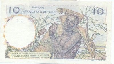 FRENCH WEST AFRICA/ L´AFRIQUE OCCIDENTALE 10 FR. Pick 37, 1946 FRANCE 