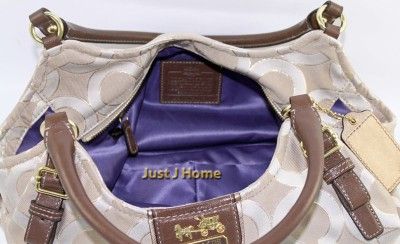 COACH 18639 Madison Op Art Lurex Abigail Shoulder Bag & Wallet Lt 