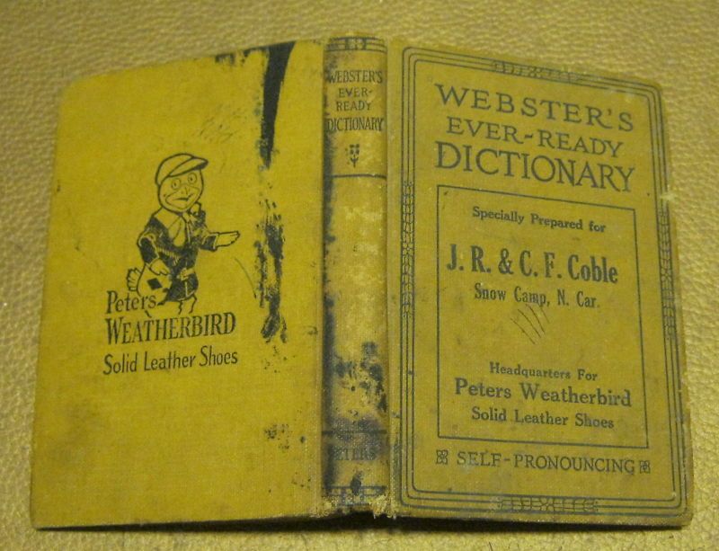 Websters Dictionary PETERS WEATHERBIRD SHOES Coble NC  