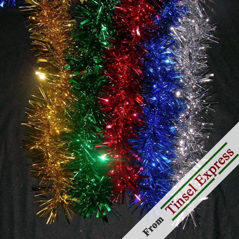 Deluxe Tinsel Garland   15 Shiny VTG Xmas Decoration *  